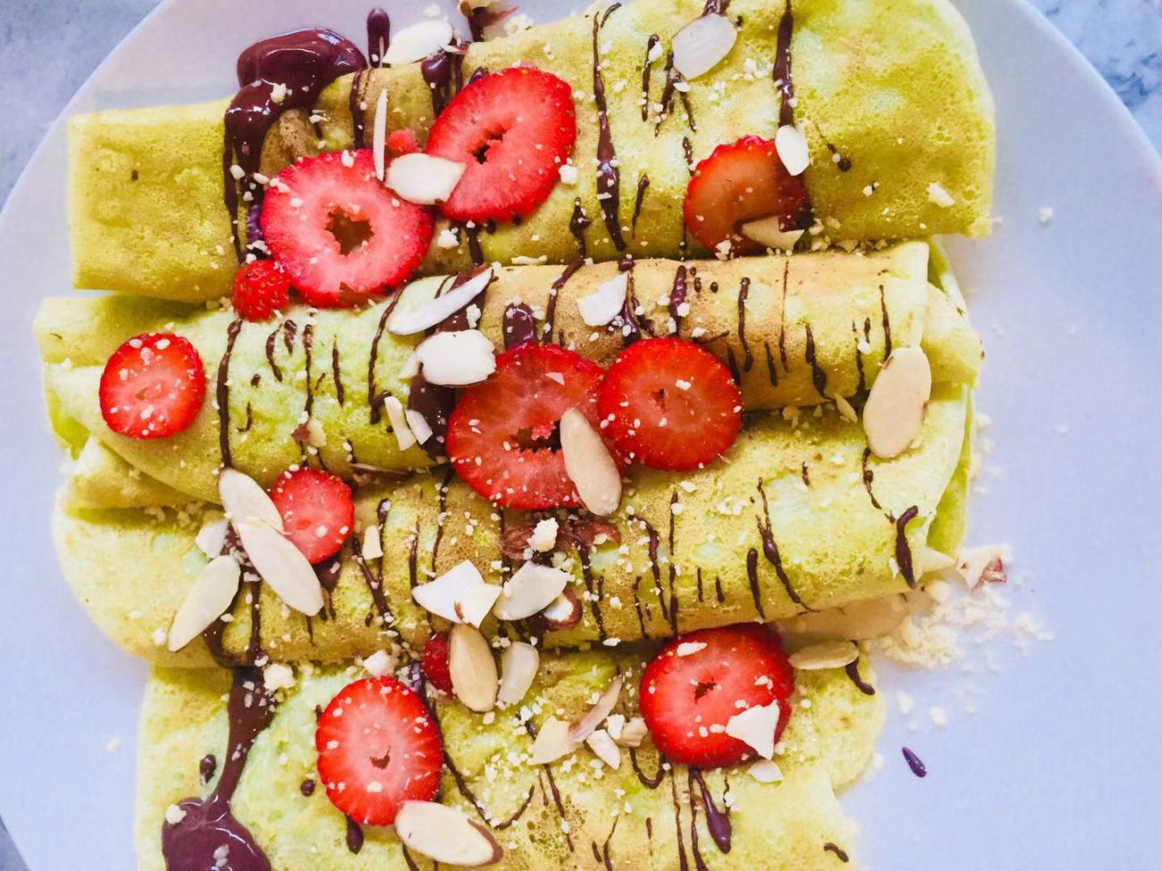 Vegan Chocolate Strawberry/Banana crepe recipe (No Sugar, No Oil)