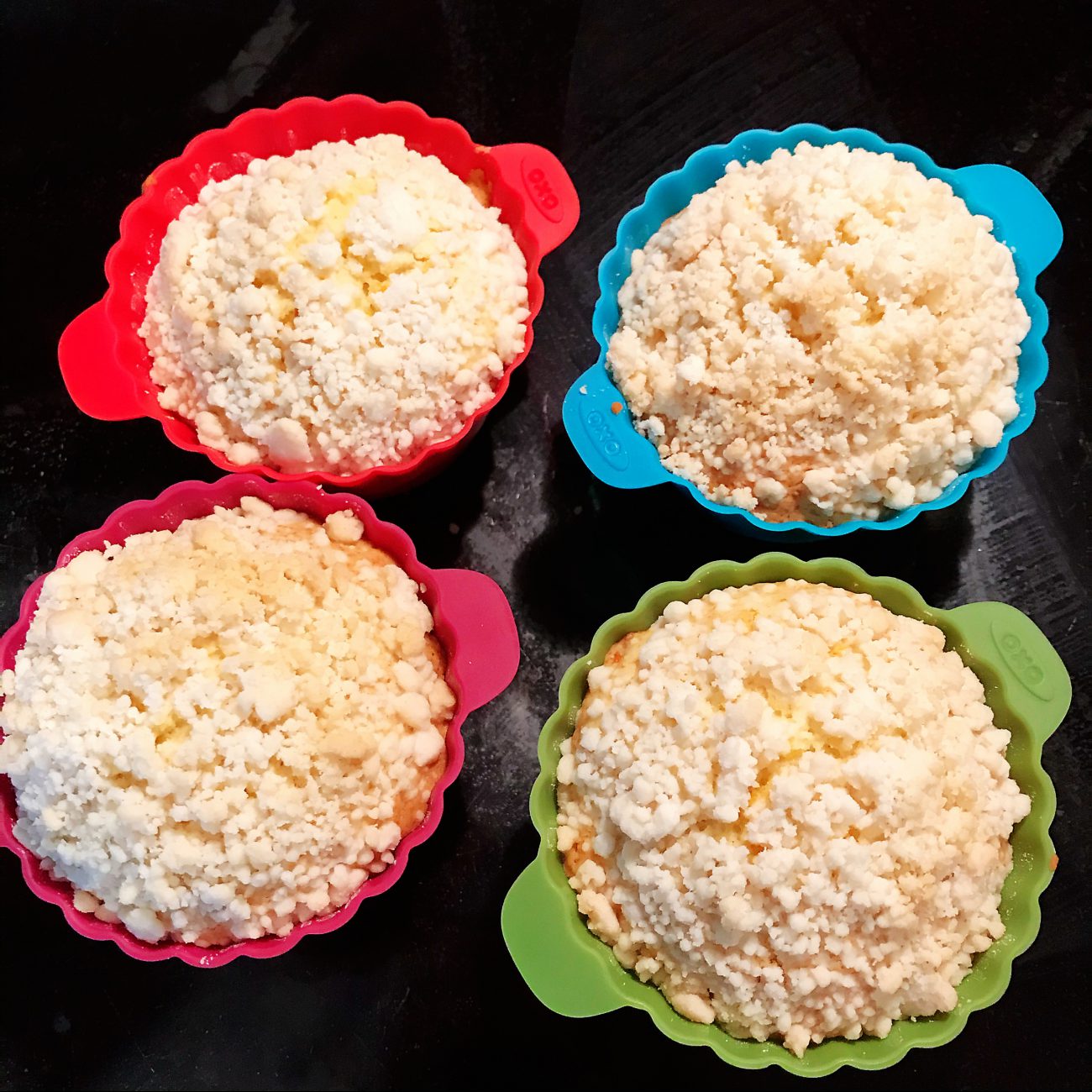 Orange rum muffin with crumb topping